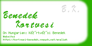 benedek kortvesi business card